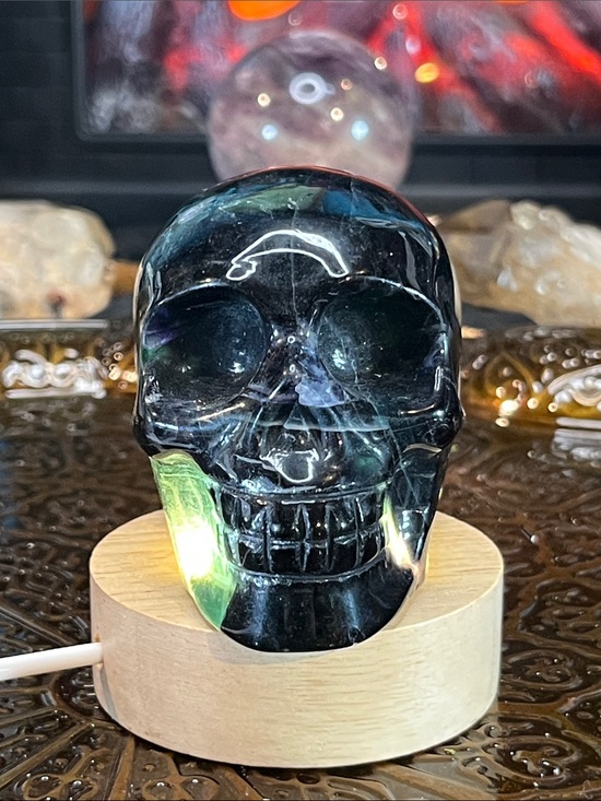 Other - Black rose flourite skull